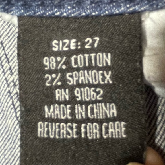 S&P By Standards And Practices Jeans 27 Straight Crop Blue Distressed - Picture 5 of 5